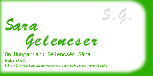 sara gelencser business card